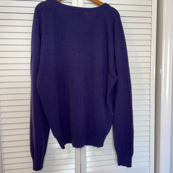 Men’s Lands’ End Cashmere Sweater Large Purple - Picture 3 of 8